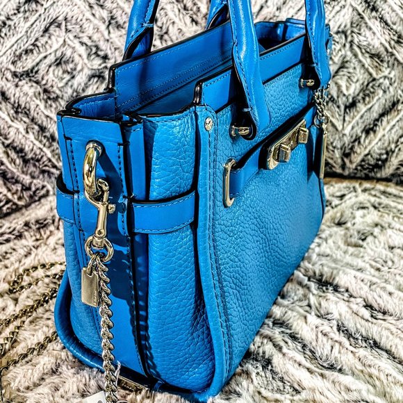 EUC - COACH AZURE SWAGGER 21 CARRYALL IN PEBBLE LEATHER (F37444) - Picture 4 of 9